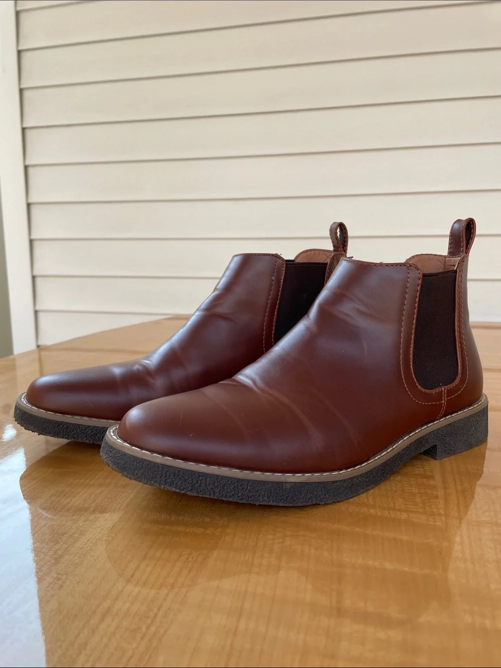 Deer Stags Men's Rockland Chukka Chelsea Boots Brown Size 8 Memory Foam